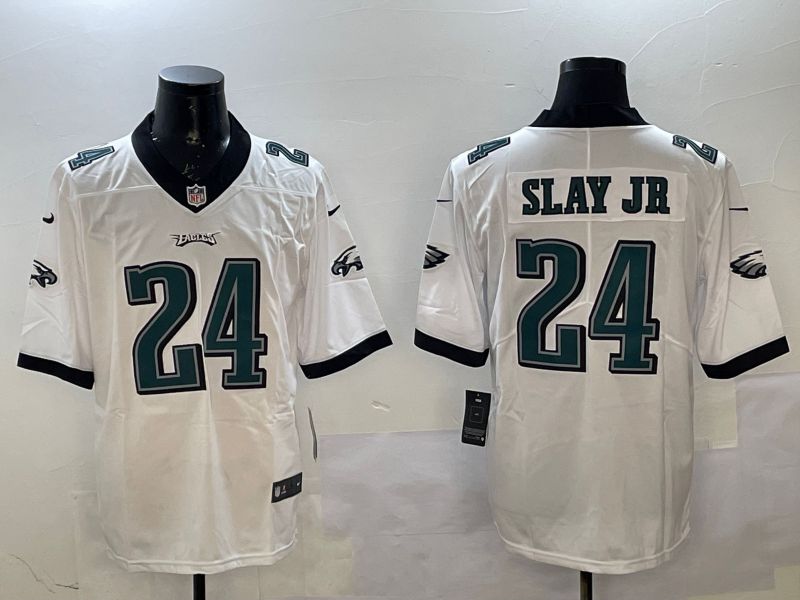 Men Philadelphia Eagles #24 Slay jr White Second generations 2025 Nike Vapor Limited NFL Jersey style 1->philadelphia eagles->NFL Jersey